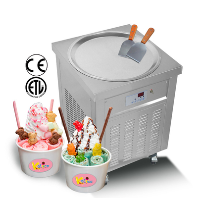 Factory Free Shipping USA 55cm Round Single Pan Yogurt Ice Cream Pan Fried Bun Snacks Making Machine/Frying Ice Cream Machine