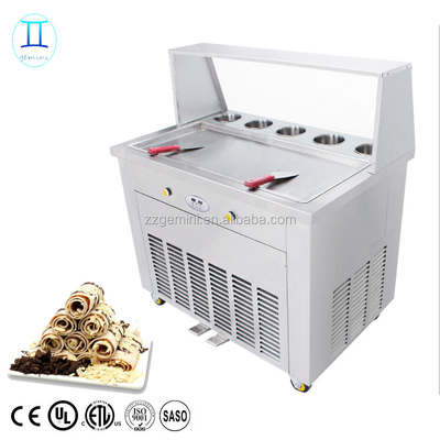Ice Cream Thailand Rolled Double Ice Cream Pan Fried Flat Roll Machine