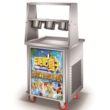Snack Factory Thailand Flat Pan Rolled Fried Ice Cream Machine Single Pan
