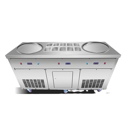 Commercial Sourcing CE Certified Dual 2+10 Pan Thailand Commercial Fry Ice Cream Roll Machine Factory Price